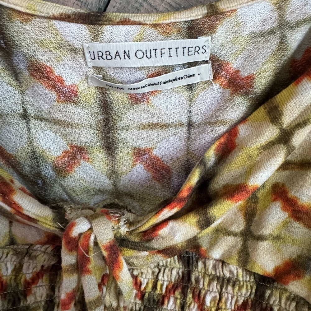 Urban Outfitters Old Soul Multi Colored Smocked Crop Top UO Size Medium - Picture 5 of 5